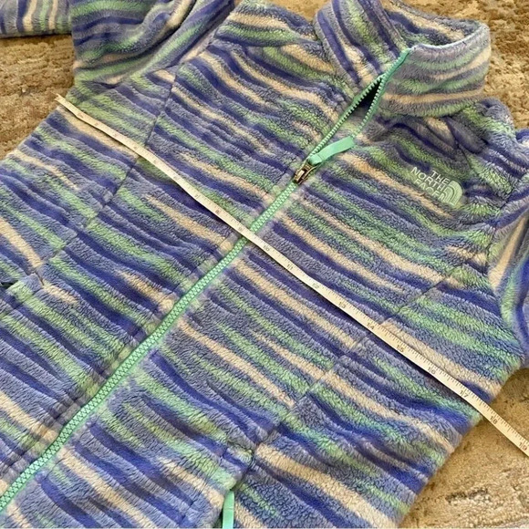 The North Face Osolita Zip Up Fleece Jacket Sweater Grapemist Blue Wavy Stripe:L - Picture 11 of 13